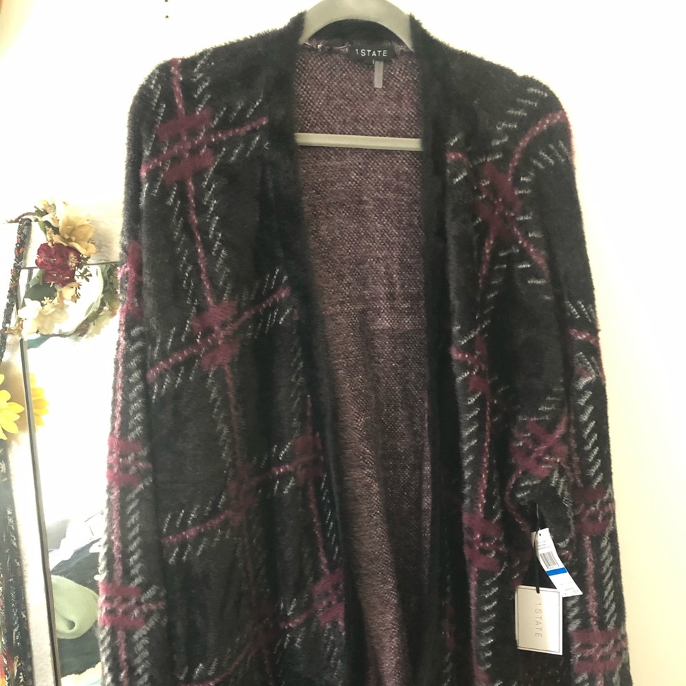 Super soft 1 State long plaid sweater